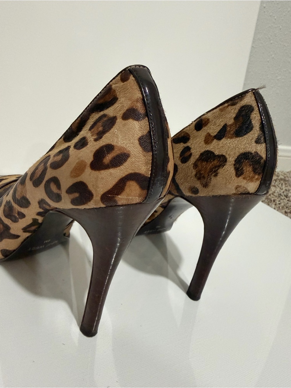 Nine West Leopard Print Peep-Toe Stilettos - Brown/Black - Picture 6 of 10